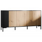 Cambridge - buffet bas - bois et noir - 150 cm|Buffet|BestMobilier