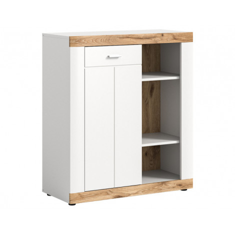 Coventry - buffet haut - blanc et bois - 91x104 cm|Buffet|BestMobilier
