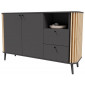 Camberwell - buffet bas - gris et bois - 138 cm|Buffet|BestMobilier