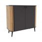 Camberwell - buffet bas - 2 portes - gris et bois - 92 cm|Buffet|BestMobilier