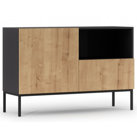 Felicia - buffet bas - bois et noir - 120 cm|Buffet|BestMobilier