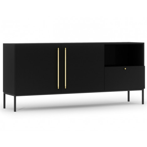 Felicia - buffet bas - noir - 180 cm|Buffet|BestMobilier
