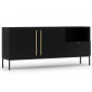 Felicia - buffet bas - noir - 180 cm|Buffet|BestMobilier