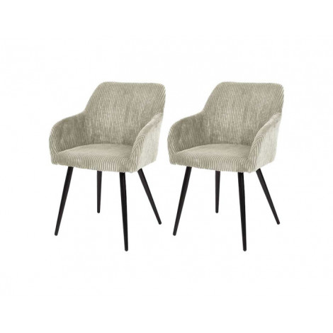 Primavera - lot de 2 chaises - beige - en velours côtelé|Chaise|BestMobilier