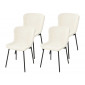 Castillo - lot de 4 chaises - beige - en tissu bouclette|Chaise|BestMobilier