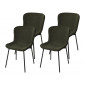 Castillo - lot de 4 chaises - kaki - en tissu bouclette|Chaise|BestMobilier