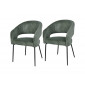 Miranda - lot de 2 chaises - kaki - en velours côtelé|Chaise|BestMobilier