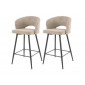 Pattaya - lot de 2 tabourets de bar - en tissu bouclette sable|Chaise|BestMobilier