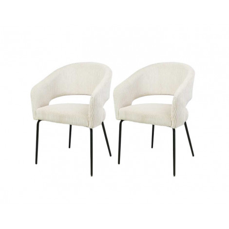 Miranda - lot de 2 chaises - beige - en velours côtelé|Chaise|BestMobilier