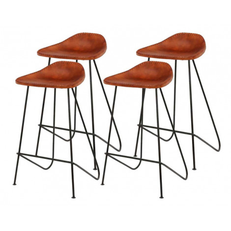 Kochi - lot de 4 tabourets de bar - en cuir|Chaise|BestMobilier
