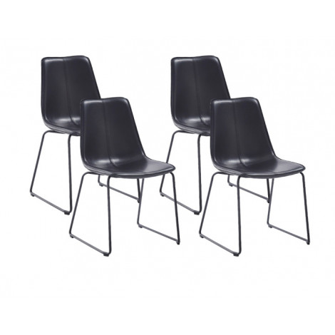 Cuzco - lot de 4 chaises - en simili cuir|Chaise|BestMobilier