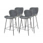 Basti - lot de 4 tabourets de bar - en tissu bouclette gris|Chaise|BestMobilier