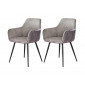 Lormi - lot de 2 fauteuils - en velours côtelé et velours - gris|Chaise|BestMobilier
