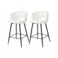 Pattaya - lot de 2 tabourets de bar - en tissu bouclette blanc|Chaise|BestMobilier