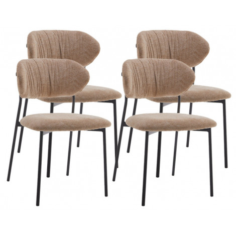 Rosita - lot de 4 chaises - en tissu - beige|Chaise|BestMobilier