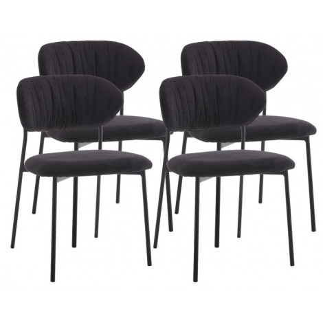 Rosita - lot de 4 chaises - en tissu - gris anthracite|Chaise|BestMobilier
