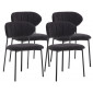 Rosita - lot de 4 chaises - en tissu - gris anthracite|Chaise|BestMobilier