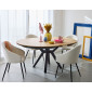 Pampa - table à manger ronde extensible - bois et noir - 4 à 6 personnes|Table|BestMobilier
