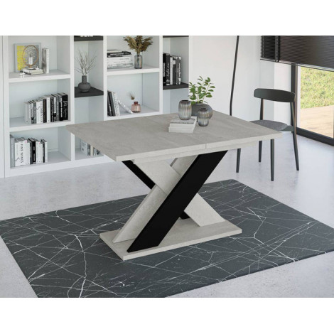 Tosca - table à manger extensible - gris et noir - 4 à 6 personnes|Table|BestMobilier