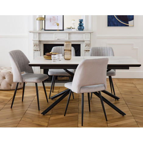 Sullana - table à manger extensible - effet marbre - 4 à 6 personnes|Table|BestMobilier
