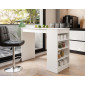 Drazic - table de bar avec rangements - blanc - de 2 à 4 personnes|Table|BestMobilier