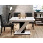 Burnie - table à manger extensible - blanc et noir - 4 à 6 personnes|Table|BestMobilier