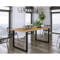 Caronal - table à manger - chêne foncé et noir - 4 à 8 personnes|Table|BestMobilier