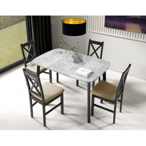 Magov - table à manger extensible - gris et noir - 4 personnes|Table|BestMobilier