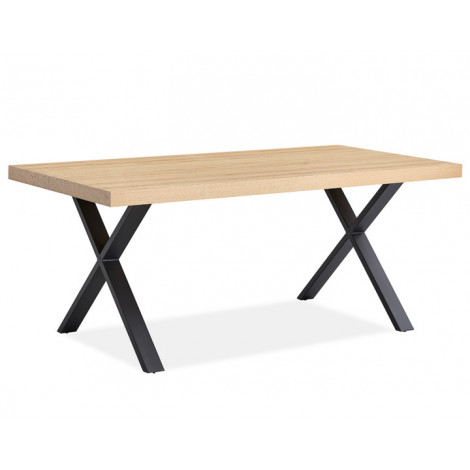 Elsa - table à manger - bois et noir - 6 personnes|Table|BestMobilier