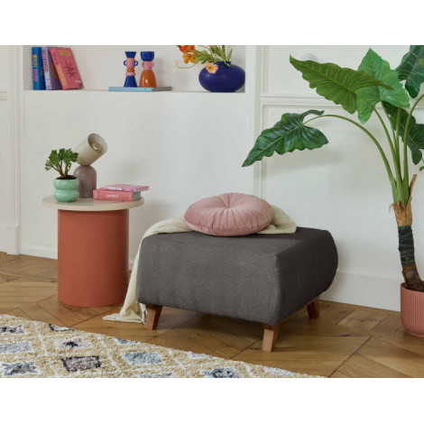 Cristal - pouf modulable - 65 cm - en velours texturé|Banquettes / Bancs / Poufs|BestMobilier