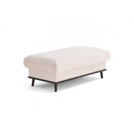 Albane - pouf en velours côtelé pieds bois foncé|Banquettes / Bancs / Poufs|BestMobilier