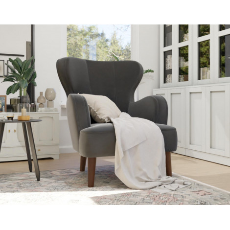 Jaudy - fauteuil - en velours - pieds en bois|Fauteuil / Chauffeuse|BestMobilier