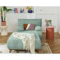 Cristal - fauteuil - convertible avec coffre et grand pouf - en velours texturé|Fauteuil / Chauffeuse|BestMobilier