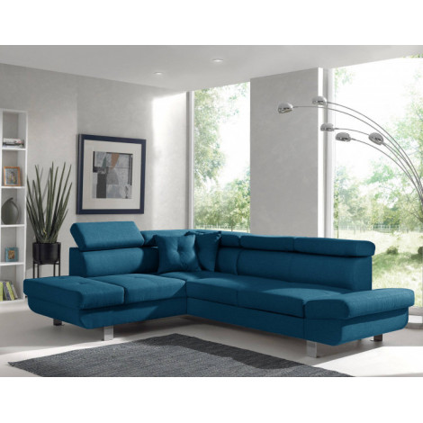 Lisbona - Canapé d'angle gauche convertible - 5 places - avec têtières|Canape|BestMobilier