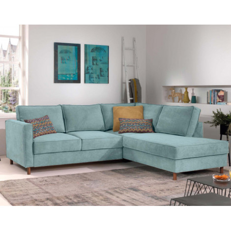 Jake - canapé d'angle droit - convertible - 5 places - en velours côtelé|Canape|BestMobilier