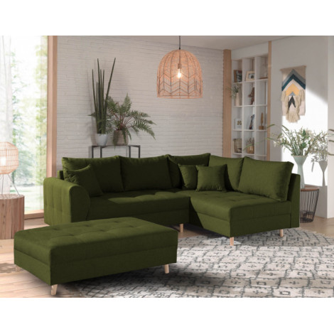 Rune - canapé d'angle - avec pouf d'appoint - 4 places - style scandinave - droit|Canape|BestMobilier