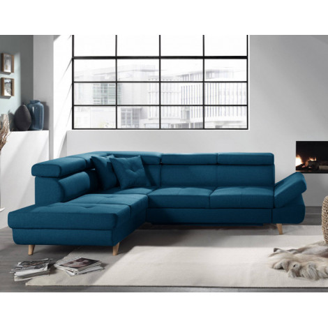 Linea - Canapé d'angle gauche convertible - 5 places - avec têtières|Canape|BestMobilier