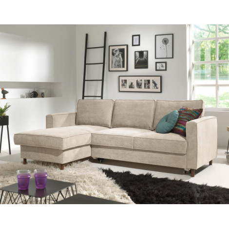 Jake - canapé d'angle gauche - convertible avec coffre - 4 places - en velours côtelé|Canape|BestMobilier