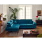Dimas - canapé d'angle gauche 5 places - convertible avec coffre et têtières réglables - en velours|Canape|BestMobilier