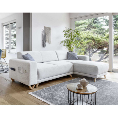 Bella - canapé d'angle réversible convertible - avec coffre - 4 places - tissu|Canape|BestMobilier