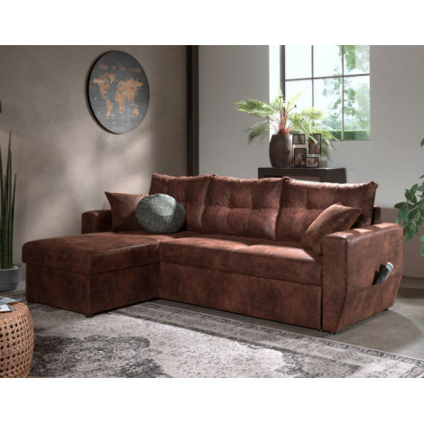 Astoria - canapé d'angle réversible - convertible avec coffre - style industriel - 4 places|Canape|BestMobilier