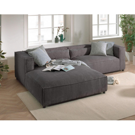Ela - canapé d'angle gauche 4 places - en velours côtelé - style contemporain|Canape|BestMobilier