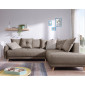 Lena - canapé d'angle droit convertible- 5 places - latte - style scandinave|Canape|BestMobilier