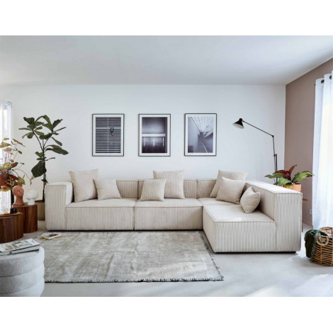 Colombine - canapé modulable d'angle droit - 5 places - en velours côtelé|Canape|BestMobilier