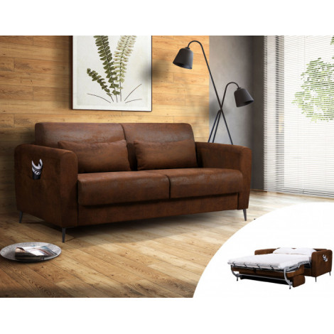 Allan - canapé 3 places convertible - couchage quotidien - matelas 12 cm - en microfibre|Canape|BestMobilier