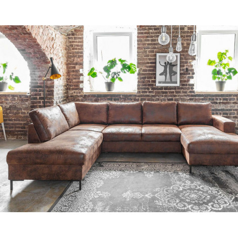 Lilly - Canapé panoramique d'angle gauche - 7 places - en microfibre|Canape|BestMobilier