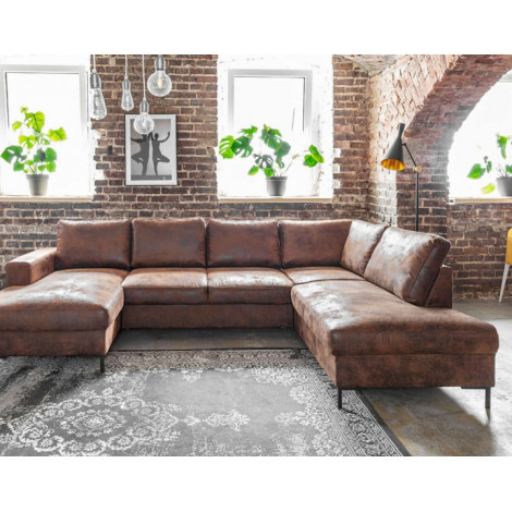 Lilly - Canapé panoramique d'angle droit - 7 places - en microfibre|Canape|BestMobilier