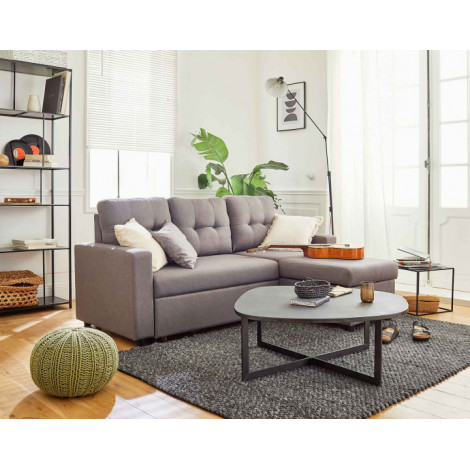 Tulipe - canapé d'angle réversible - 4 places - convertible avec coffre - en tissu|Canape|BestMobilier