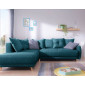 Lena - canapé d'angle gauche convertible - 5 places - bleu canard - style scandinave|Canape|BestMobilier