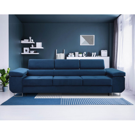 Pablo - canapé 3 places - convertible avec têtières réglables - en velours|Canape|BestMobilier